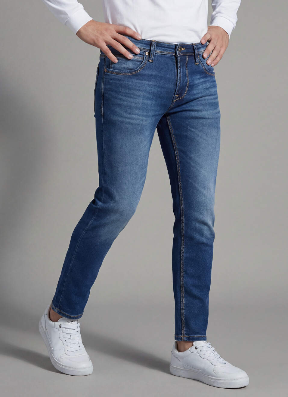 Oliver Blue Mid Rise Skinny Gymindigo Ankle Jeans, , large image number 0