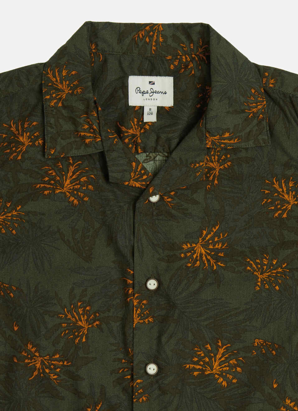 Boys Olive Printed Short Slevee Shirt, , large image number 2