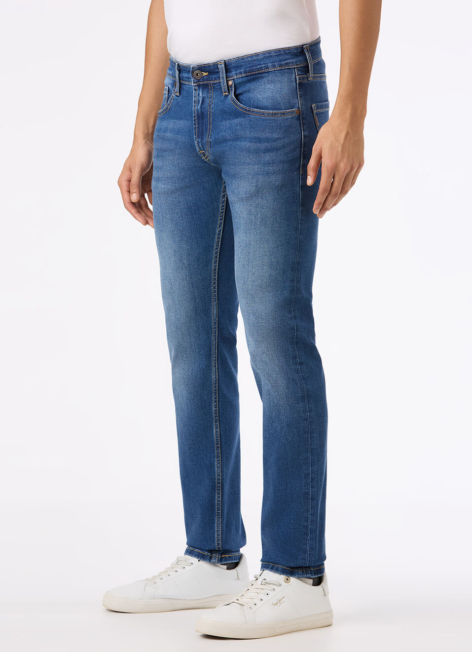 Men Blue Mid Rise Slim Fit Stretchable Jeans, , large image number 2