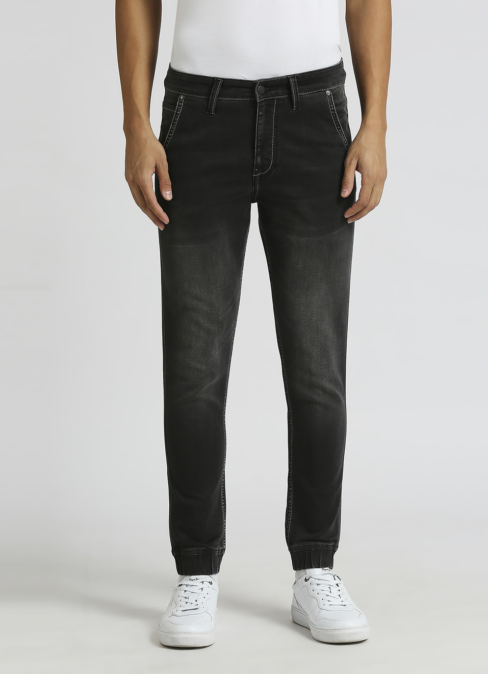 Black Mid Rise Tapered Jogger, , large image number 2