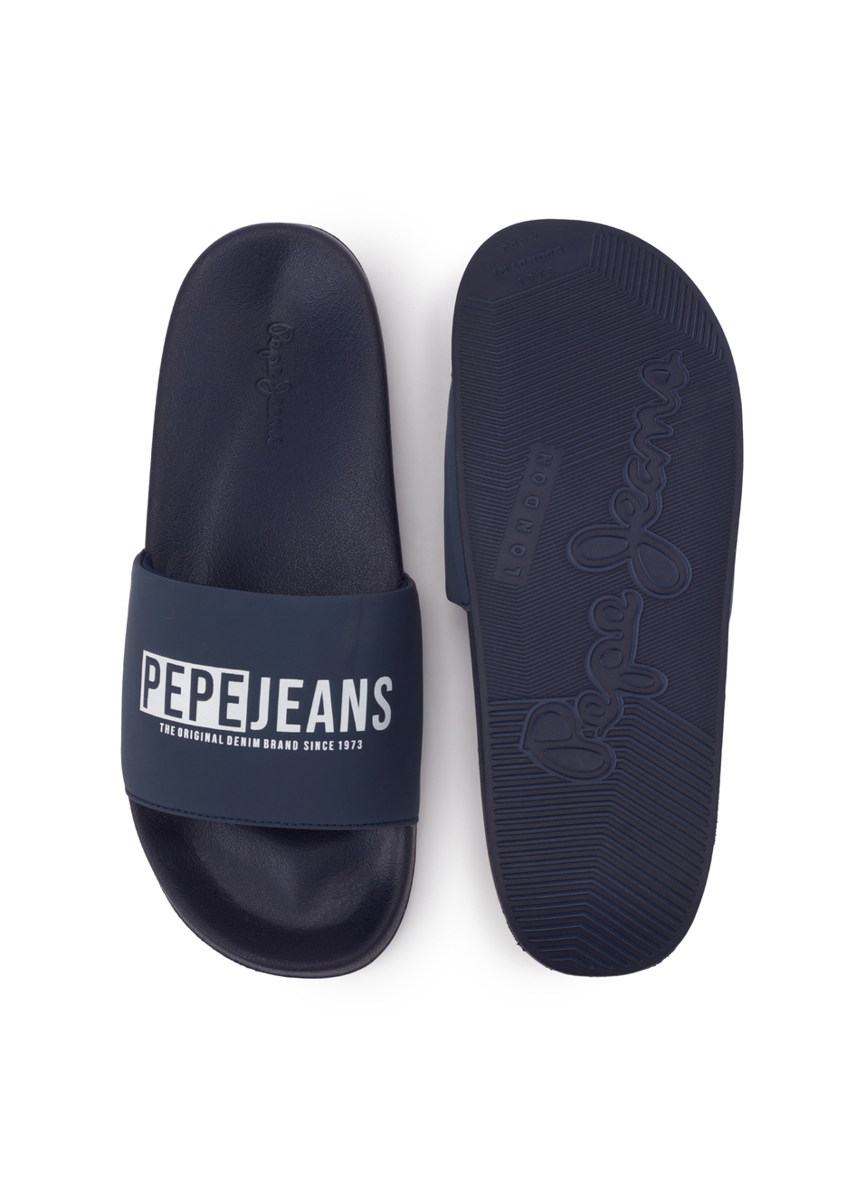 Navy Logo Printed Anti-skid Beach Slides, , large image number 4
