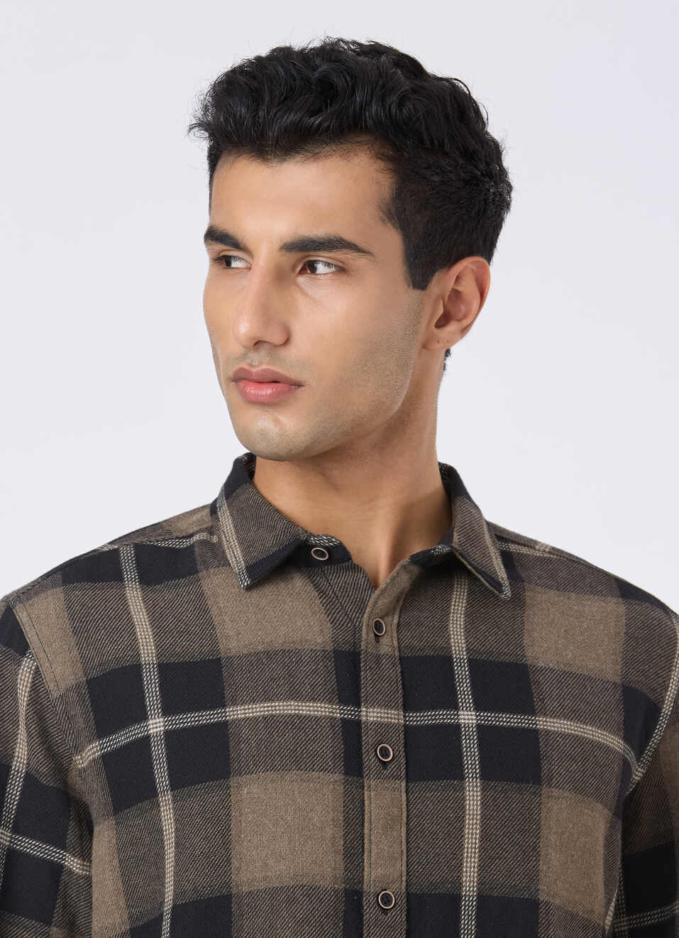 Men Black Check Full Sleeve Shirt, , large image number 4