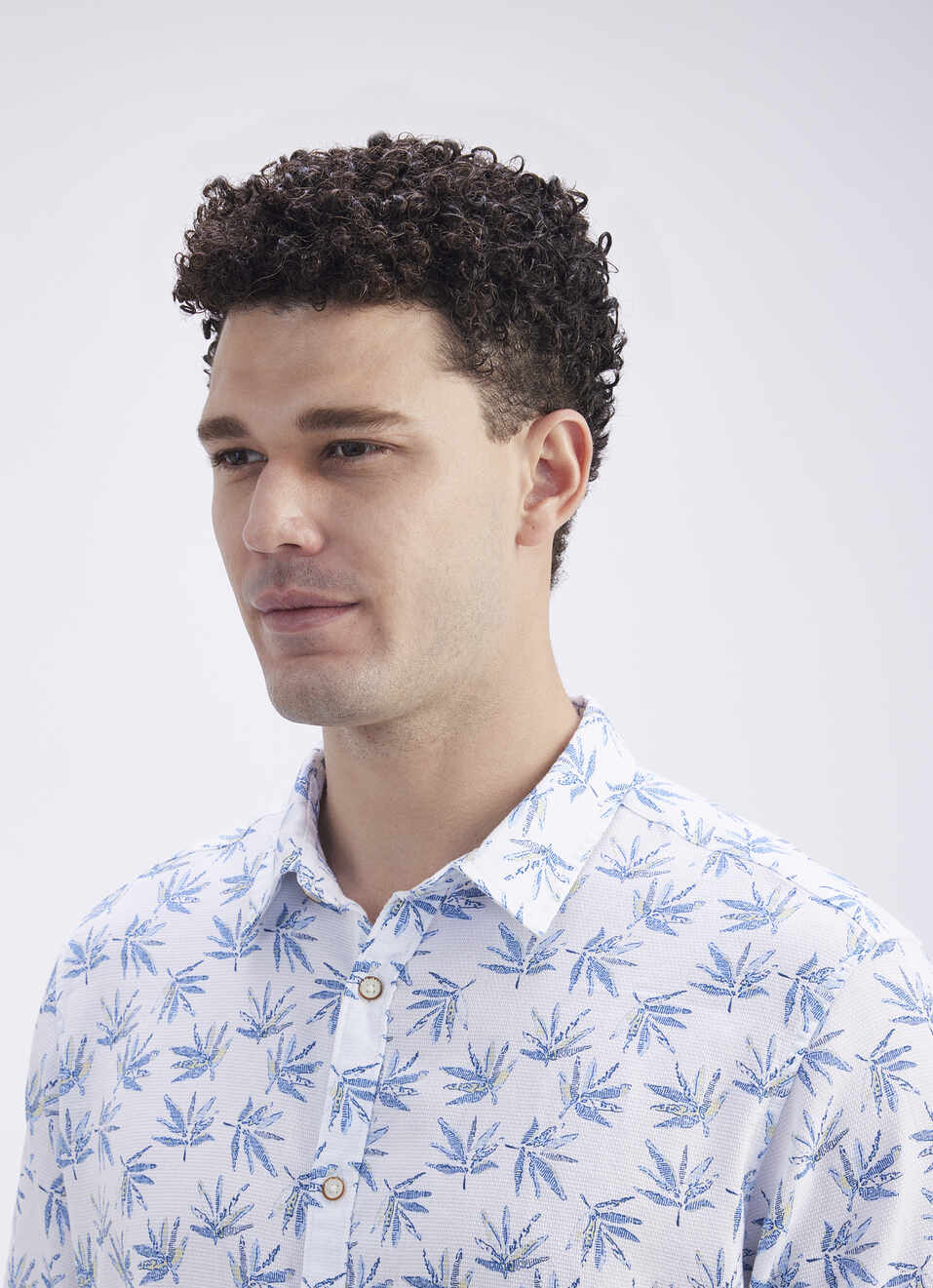 Men Blue Printed Short Sleeve Shirt, , large image number 4