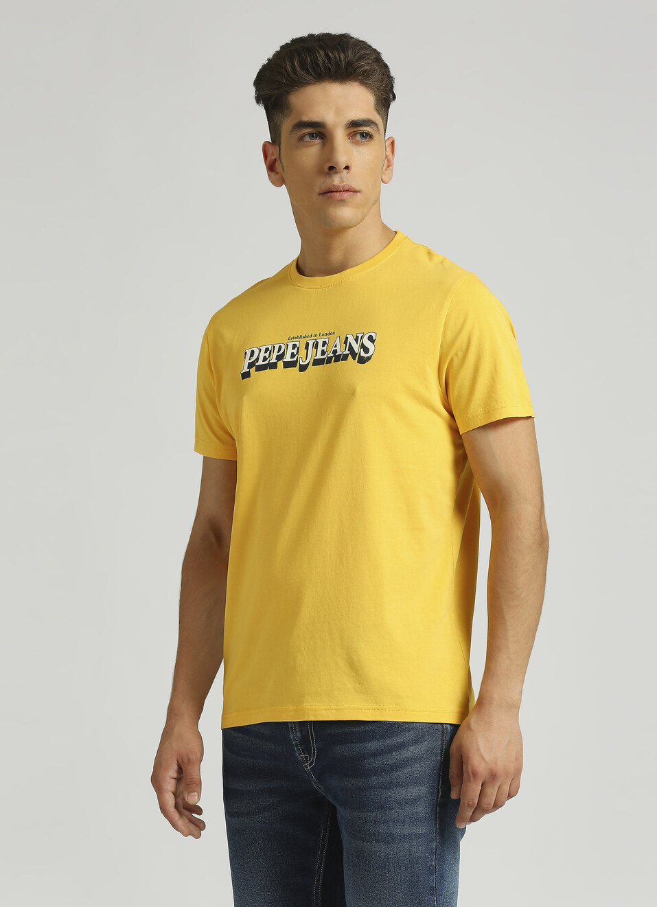 Yellow Graphic Printed Short Sleeve T-shirt, , large image number 2