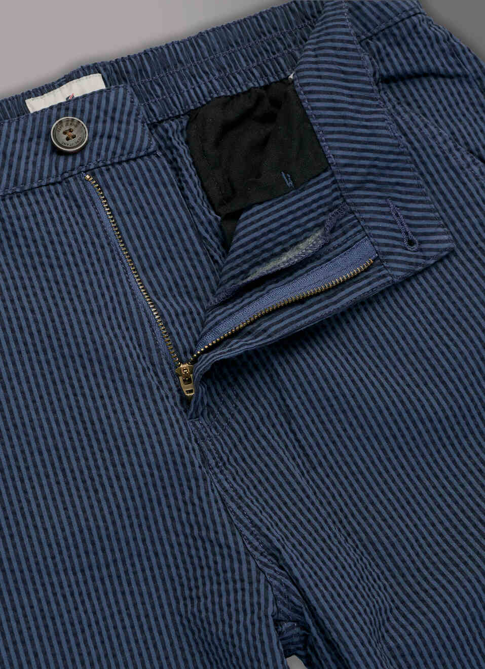 Men Navy Striped Mid Rise Cargo Pants, , large image number 6
