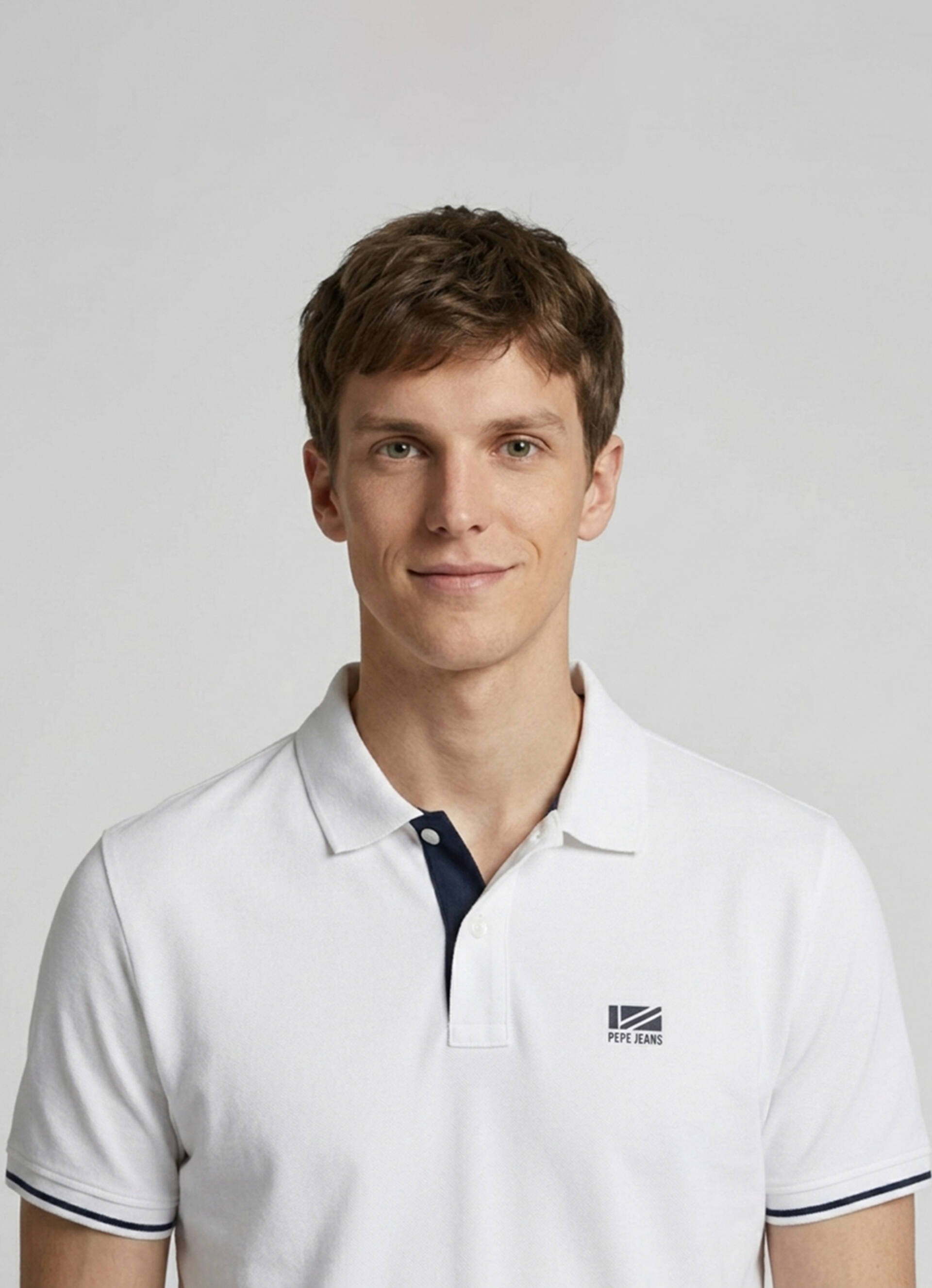 Men White Solid Short Sleeves Polo, , large image number 8