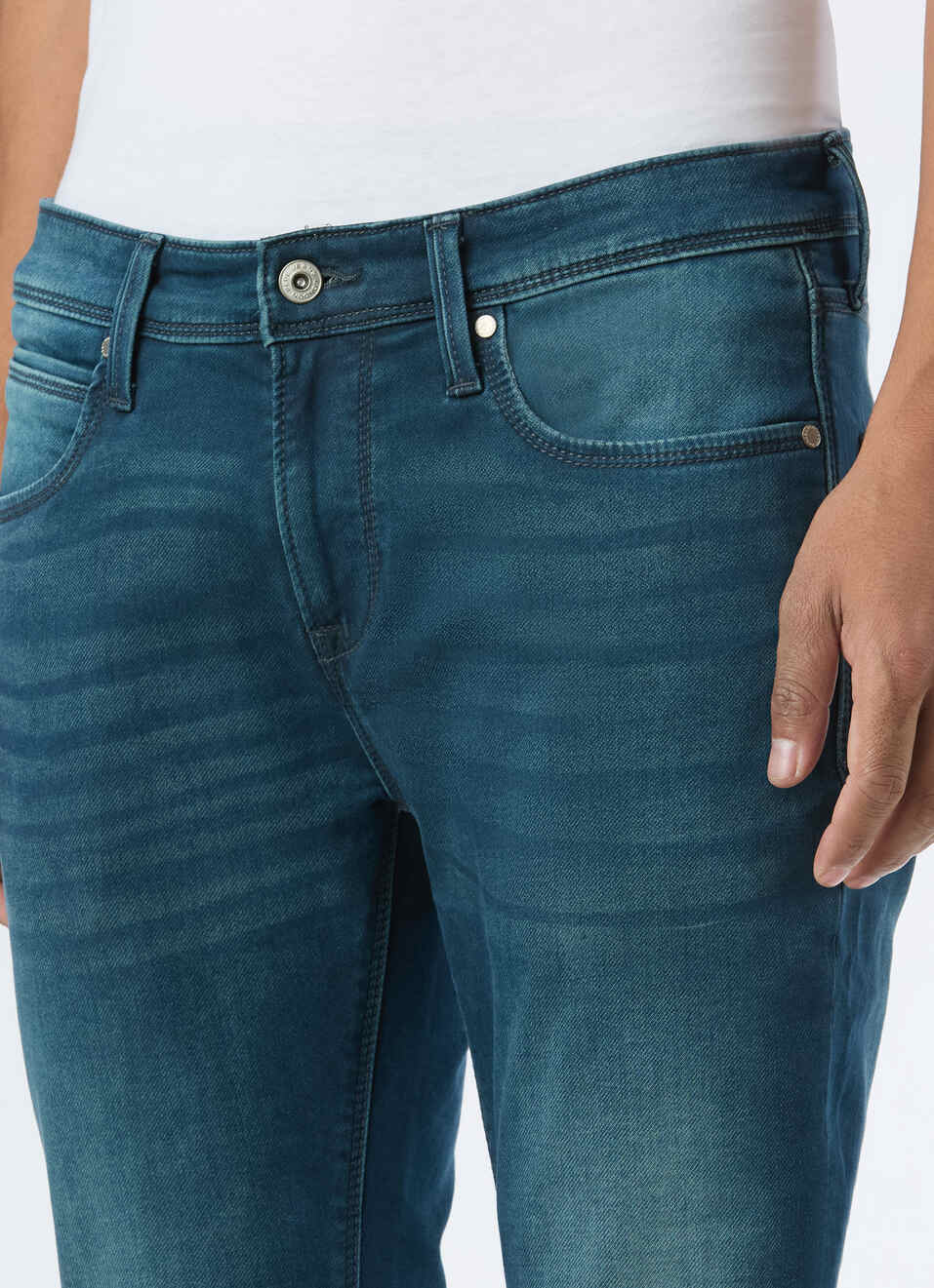 Men Green Mid Rise Skinny Fit Ankle Length Stretchable Jeans, , large image number 4