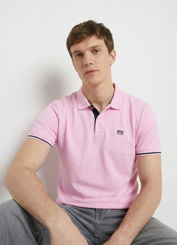 Men Pink Solid Polo T-shirt