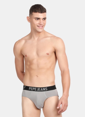 Light Grey Solid Briefs