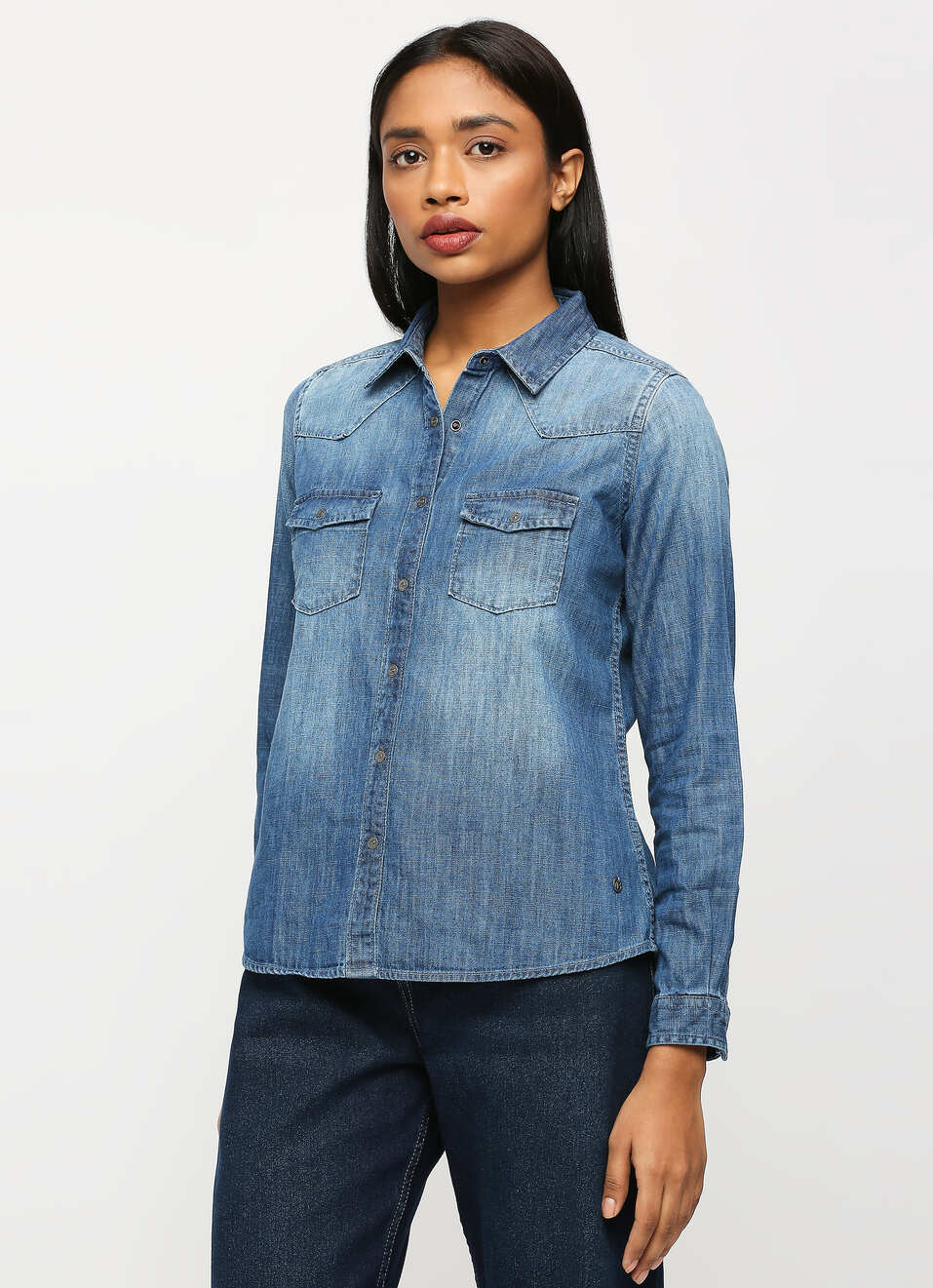 Blue Full Sleeve Denim Shirt, , large image number 3
