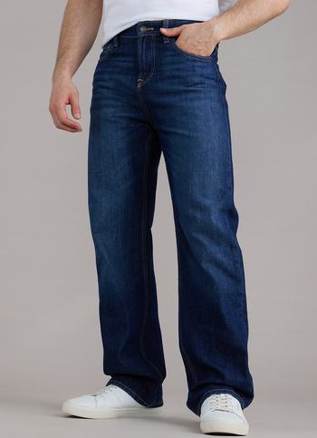 Men Blue Baggy Fit Mid Rise Jeans