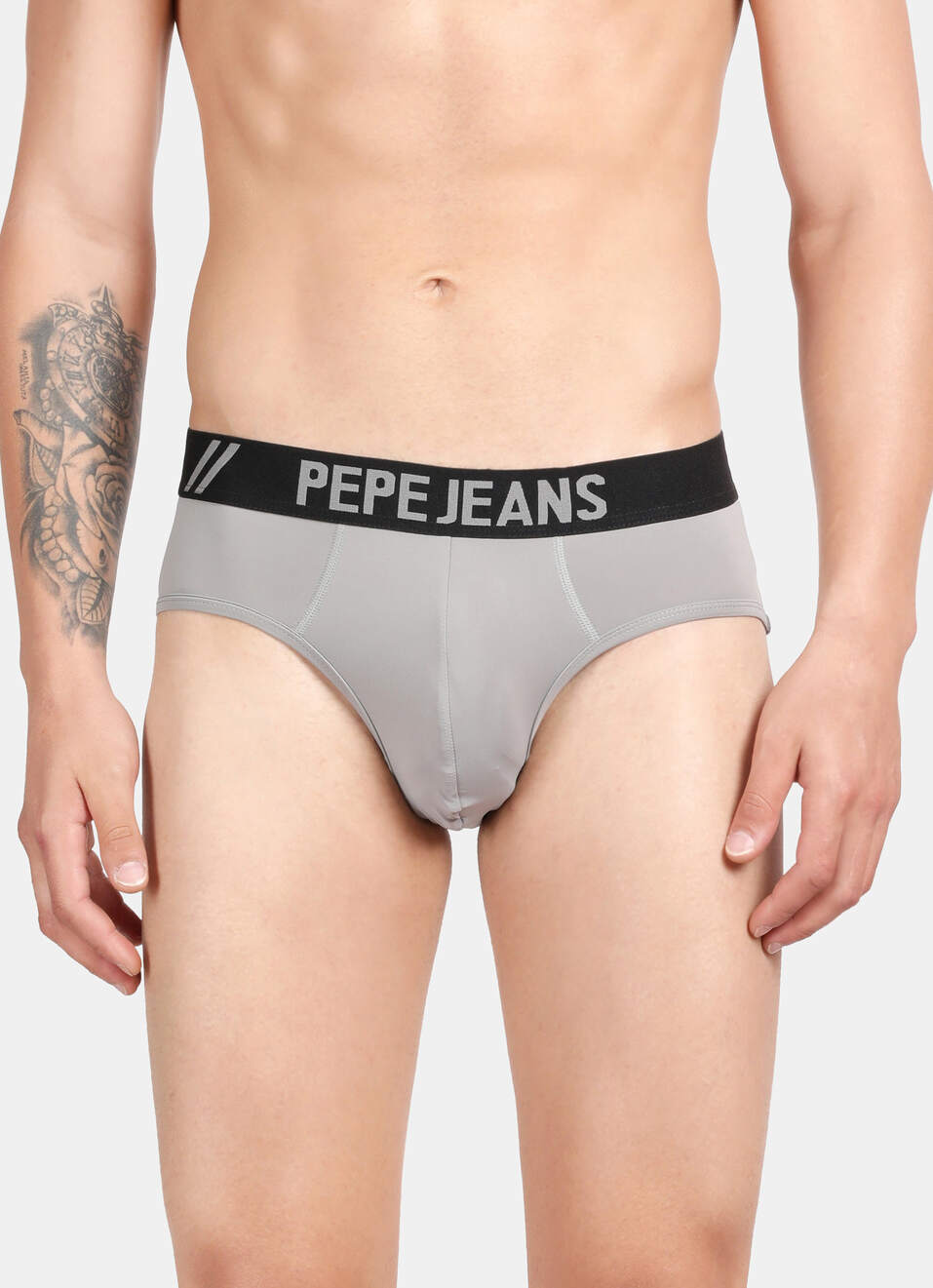 Light Grey Solid Briefs, , large image number 1