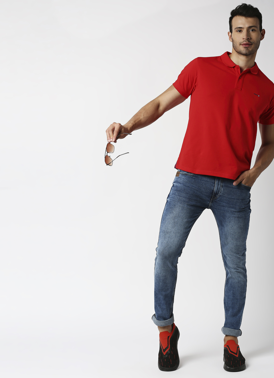 VAPOUR Mid Rise Jeans, Med Blue Denim, , large image number 3