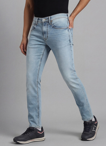 Men Light Blue Mid Rise Slim Fit Gymindigo Jeans