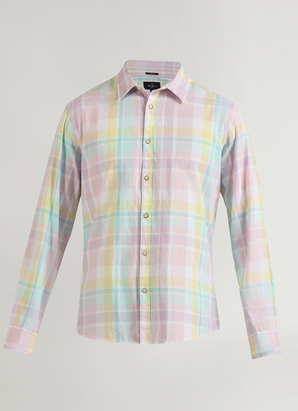 Pastel Pink Checks Yarn Dyed Long Sleeve Shirt, , large image number 6