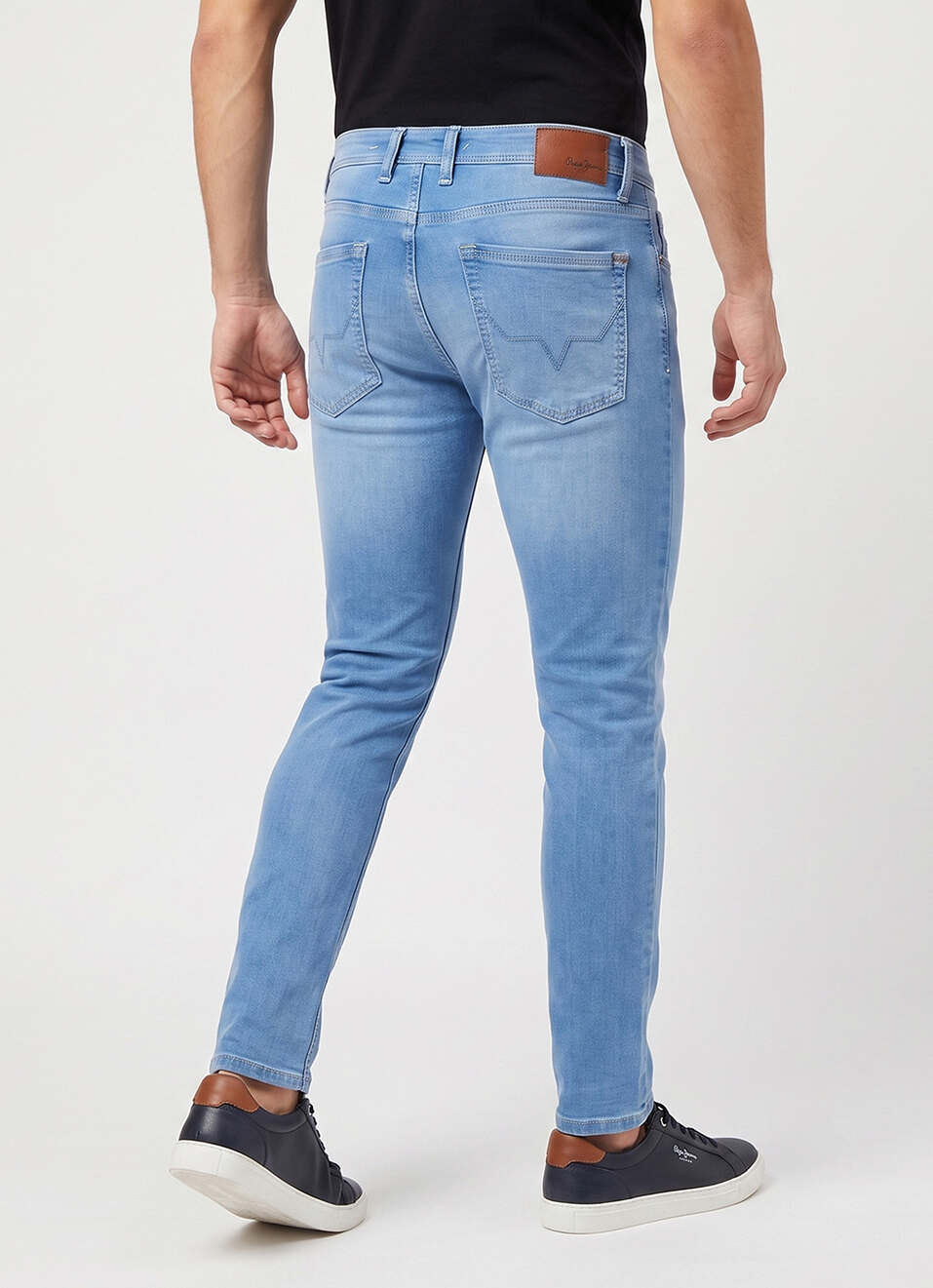 Men Blue Tapered Fit Low Rise Stretchable Jeans, , large image number 3