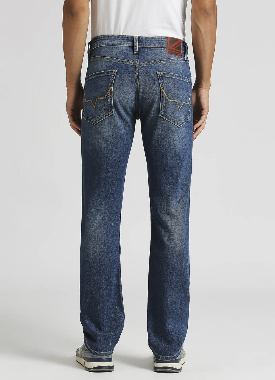 Holborne Dark Blue Mid Rise Straight Leg Jeans, , large image number 3