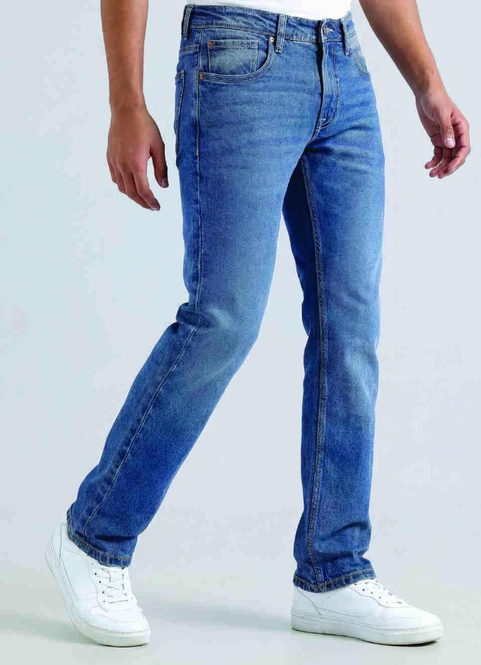 Vapour Blue Mid Waist Slim Jeans, , large image number 0
