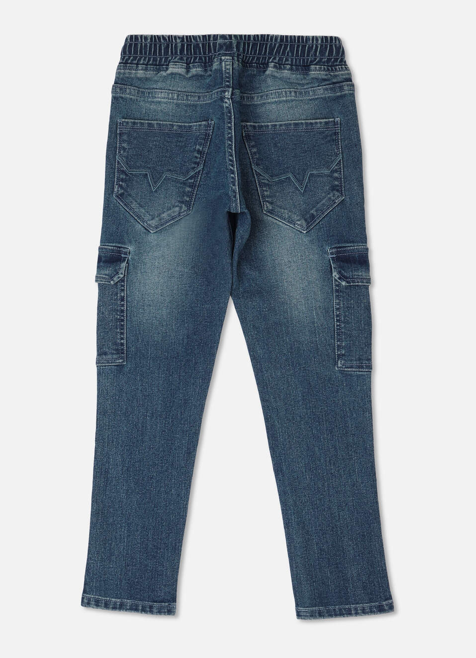 Boys Dark Blue Mid Rise Elasticated Jeans, , large image number 1