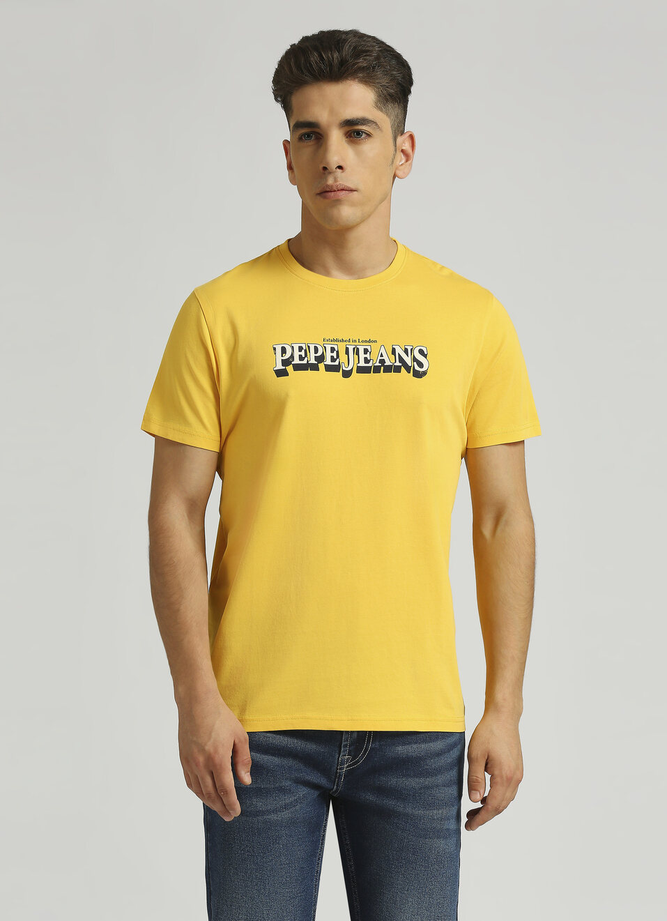 Yellow Graphic Printed Short Sleeve T-shirt, , large image number 0