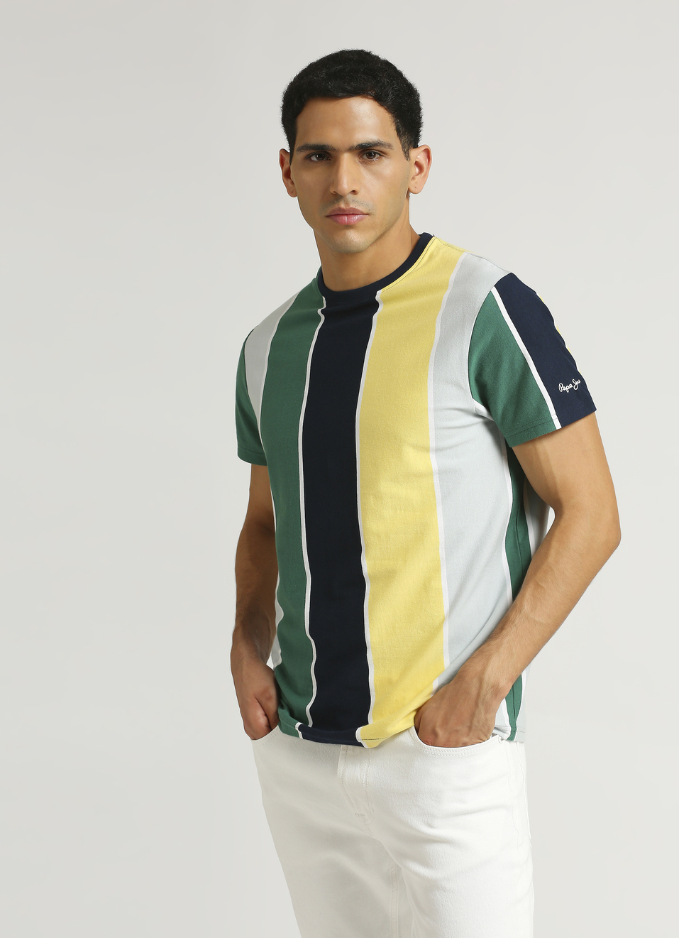 Navy Stripes Short Sleeve T-shirt, , large image number 0