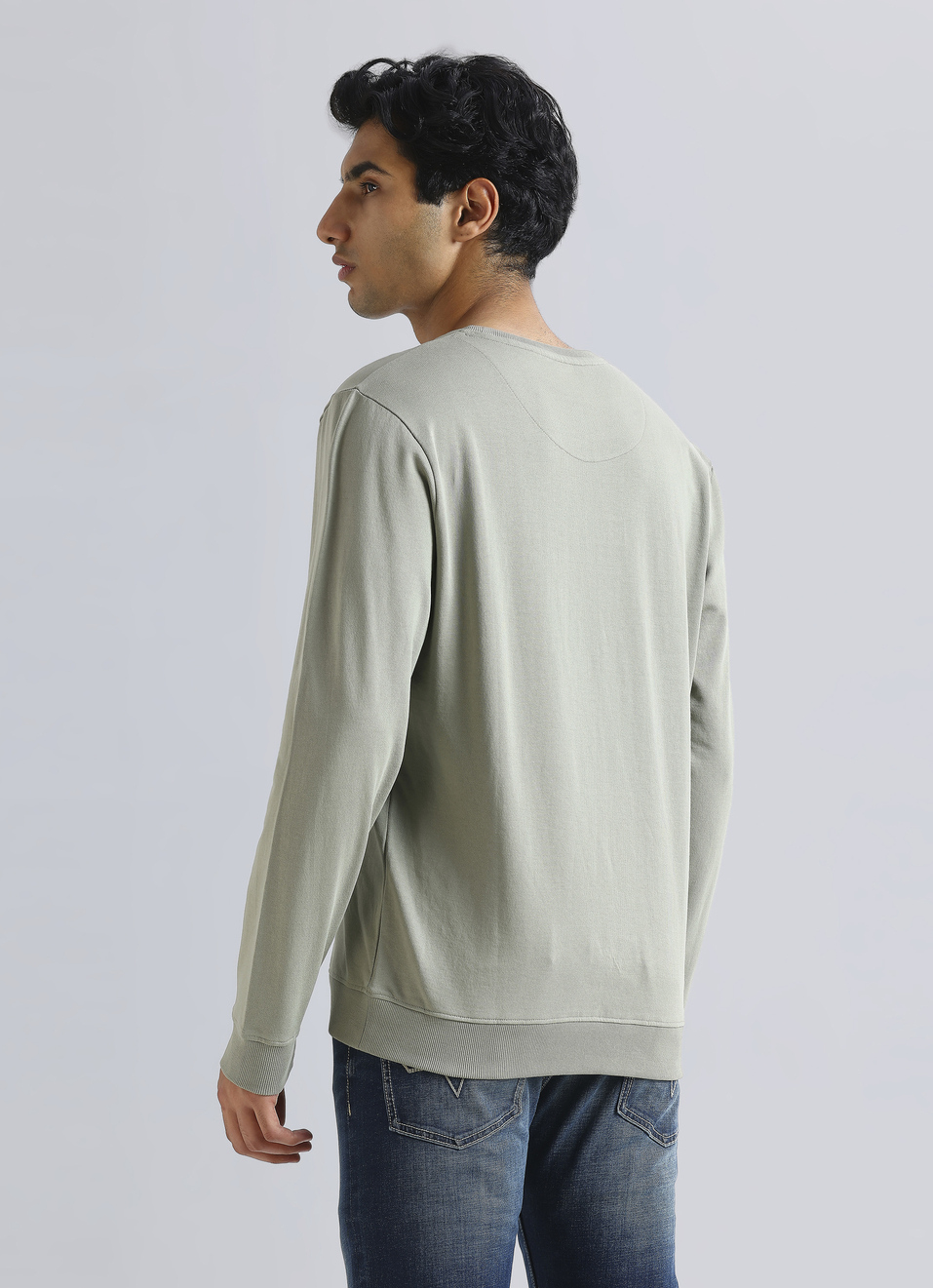Green Crew Neck Full Sleeve Sweatshirt, , large image number 2
