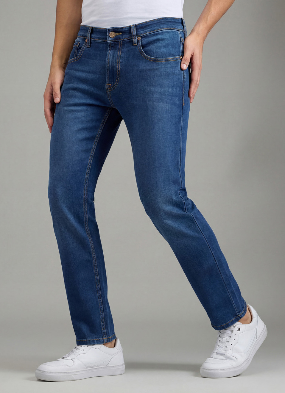 Men Blue Slim Fit Stretchable Jeans, , large image number 0