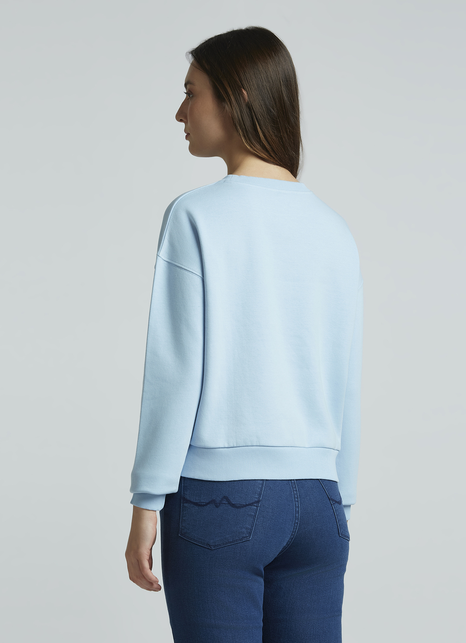 Blue Embroidered Full Sleeve Sweatshirt, , large image number 2