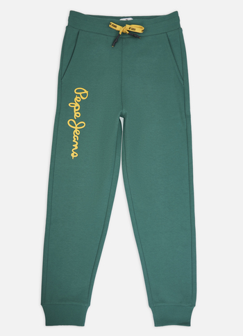 Boys Green Ribbed Waist Knit Joggers