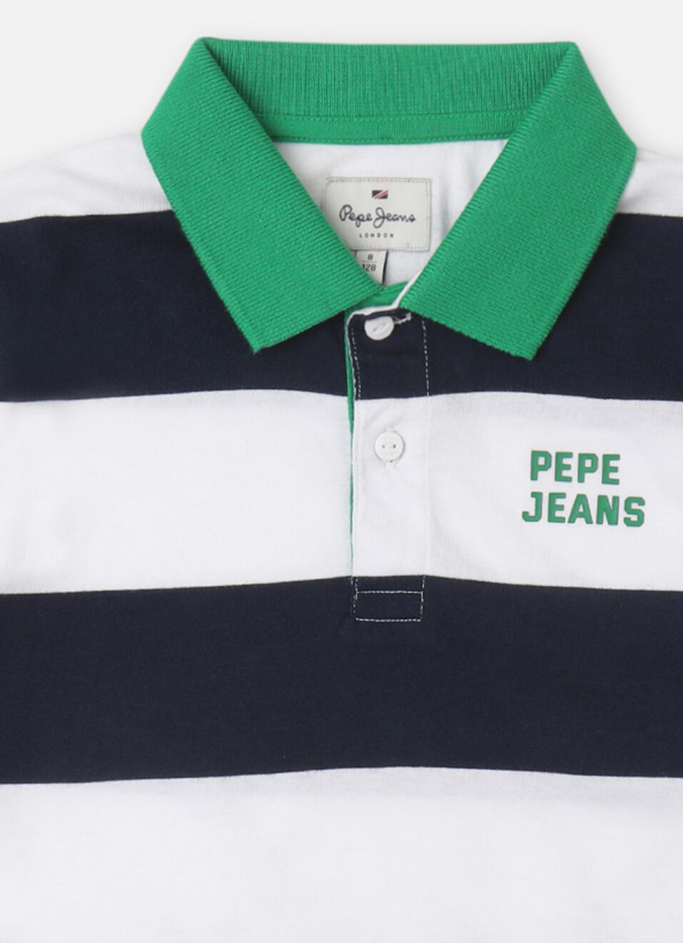 Boys Blue Stripe Full Sleeve Polo, , large image number 2