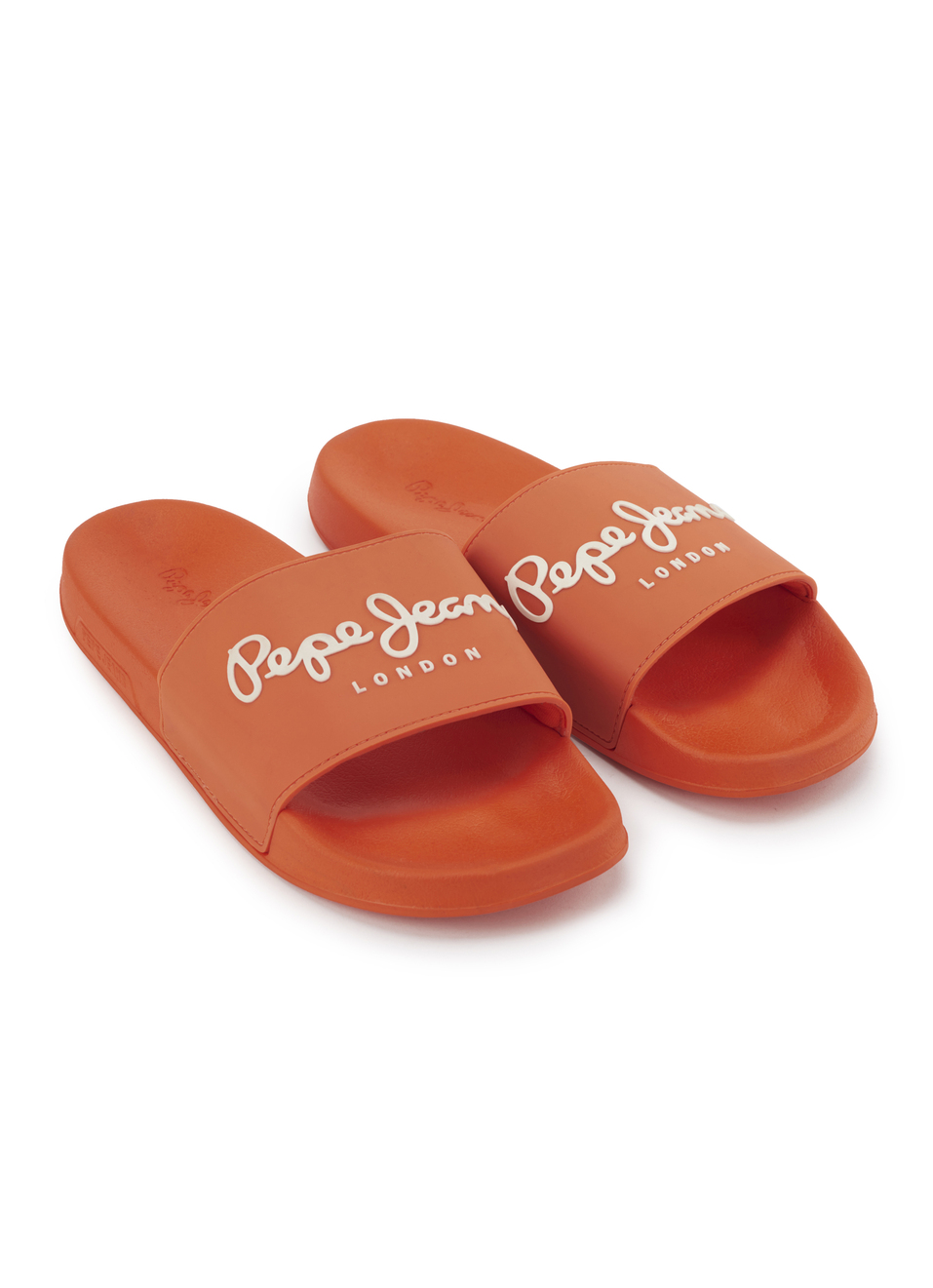 Orange Lightweight Beach Slides With Logo Print, , large image number 2