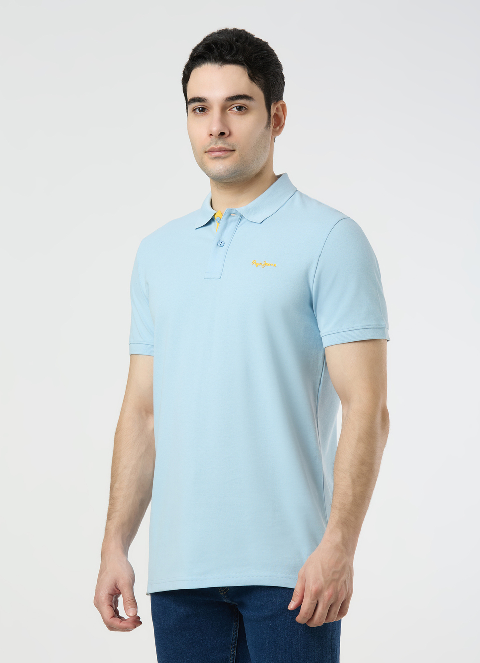 Men Sky Blue Regular Fit Polo, , large image number 3