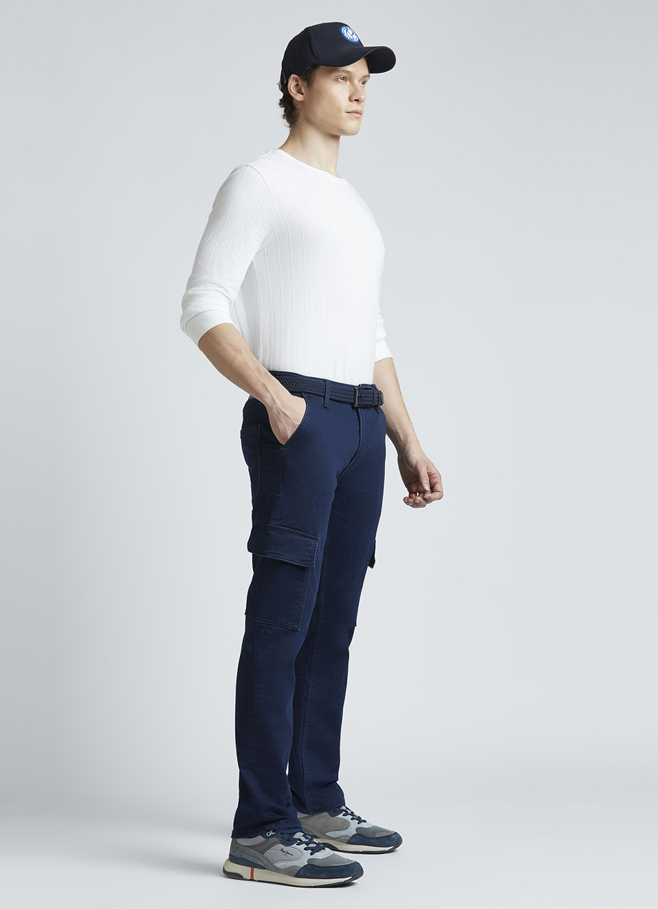 Blue Mid Waist Gymindigo Straight Jeans, , large image number 1