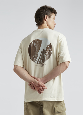 Ivory Oversized Back Print Short Sleeve T-shirt