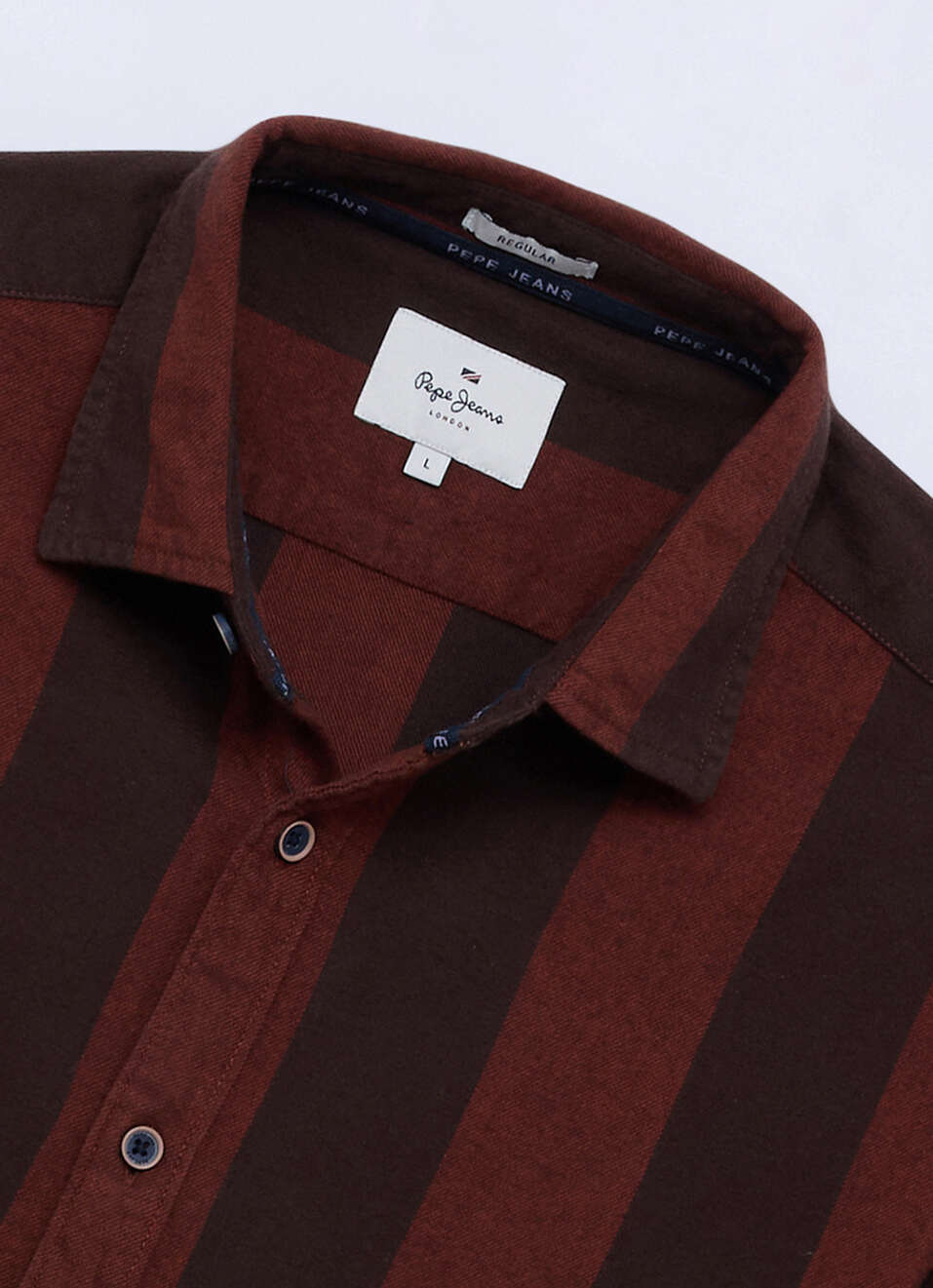 Men Wine Striped Brushed Long Sleeve Shirt, , large image number 6