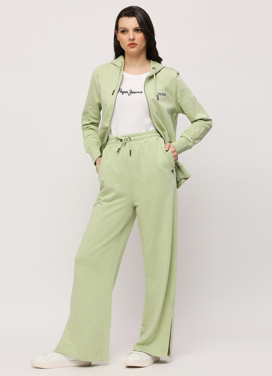 Green Wide Leg Sweatpants, , large image number 5