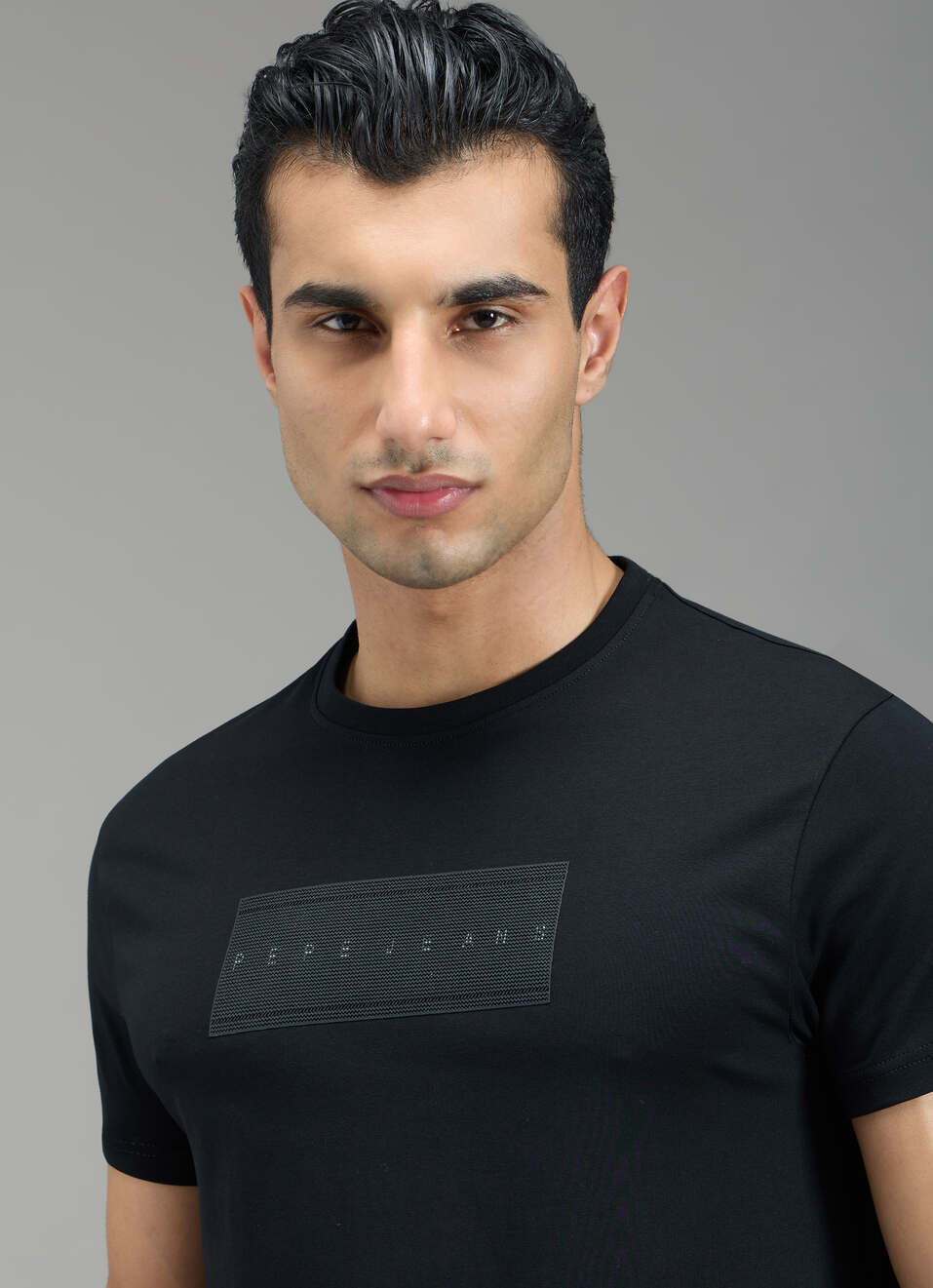 Men Black Typographic Print Slim Fit T-shirt, , large image number 4