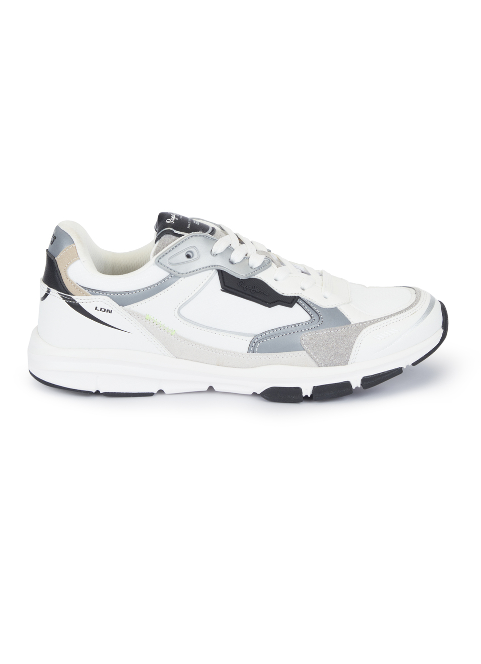 Men White Pu & Suede Leather Chunky Sneakers, , large image number 5