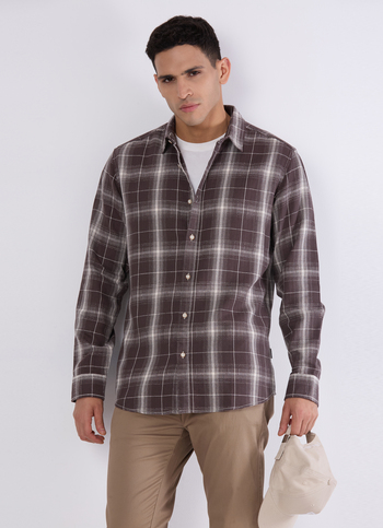 Men Brown Checked Regular Fit Shirt