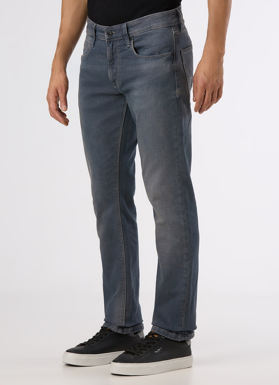 Men Grey Mid Rise Slim Fit Stretchable Jeans, , large image number 5