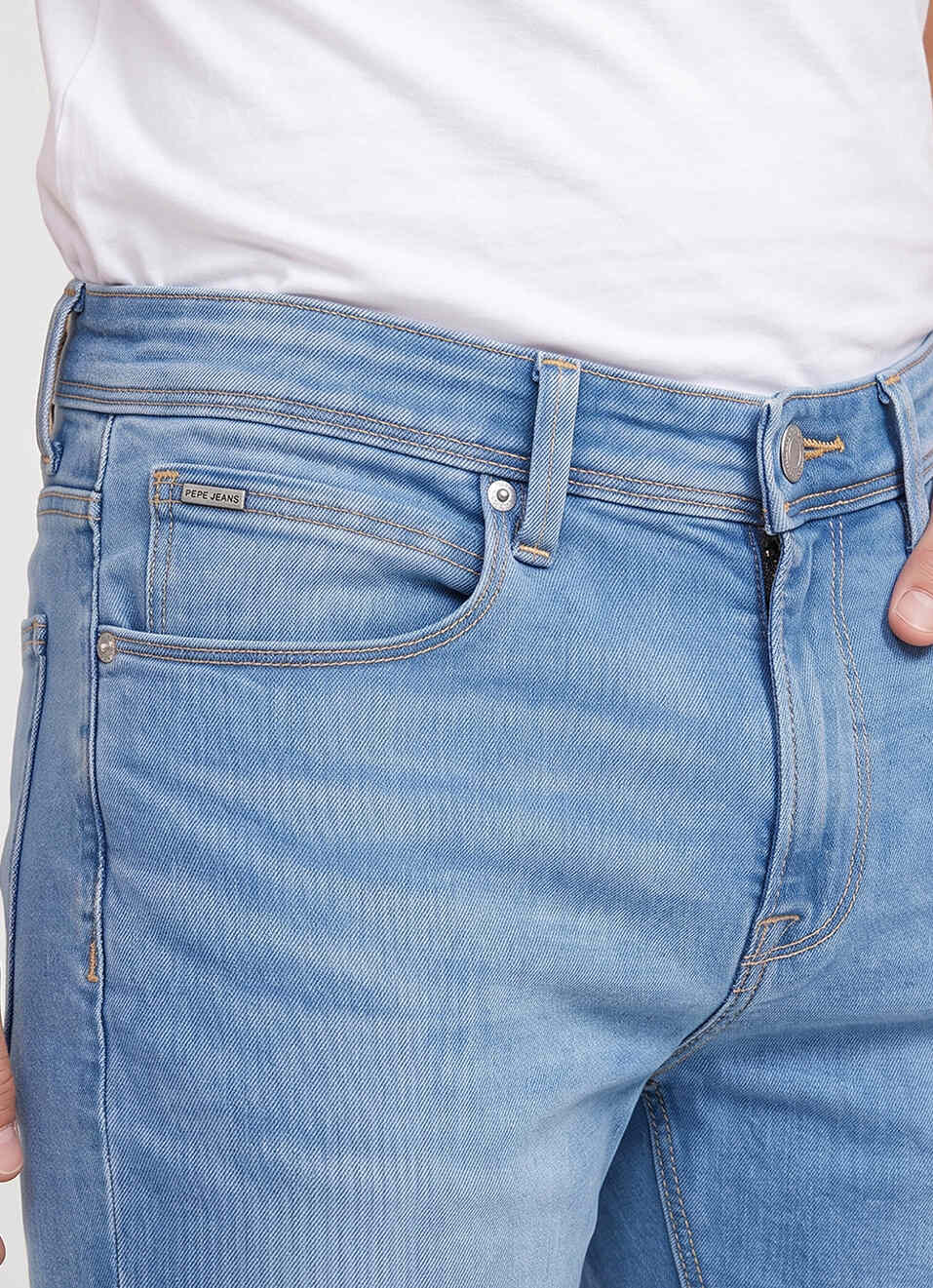 Men Blue Straight Fit Mid Rise Stretchable Jeans, , large image number 4