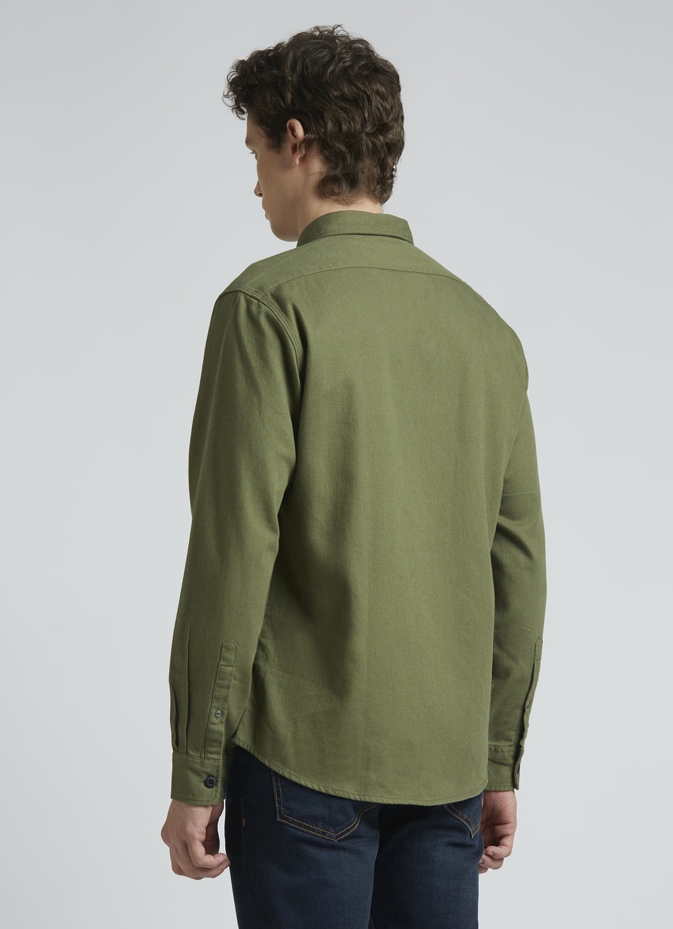 Double Pocket Olive Full Sleeve Shirt, , large image number 2