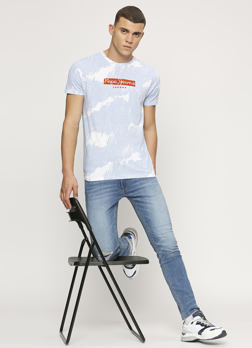 Blue All-over Abstract Printed Tee, , large image number 6