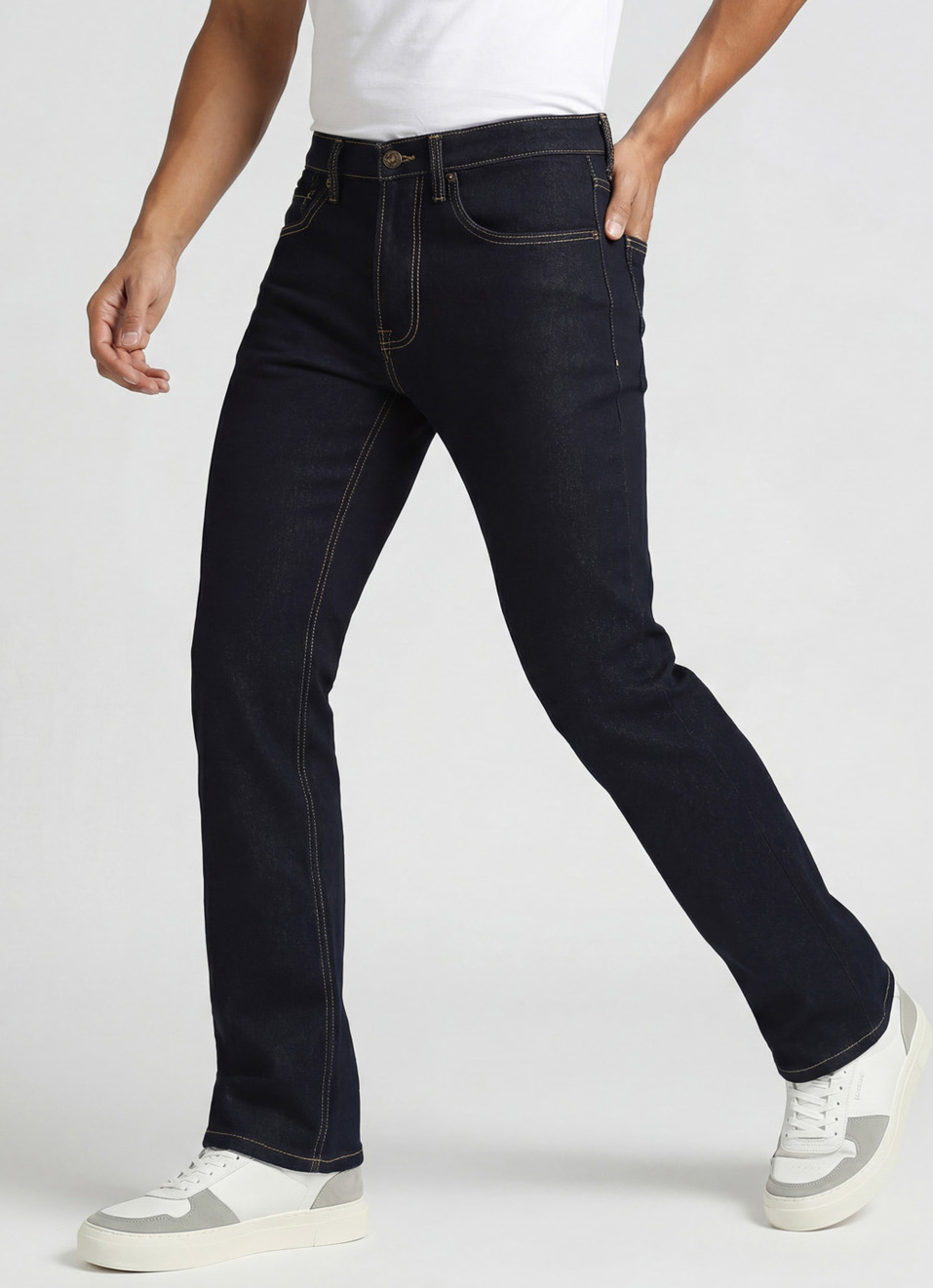 Raw Mid Rise Bootcut Jeans, , large image number 0