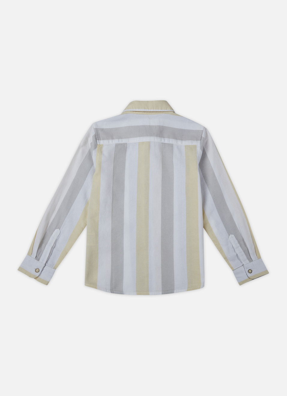 Boys Yellow Vertical Stripe Full Sleeve Shirt, , large image number 1
