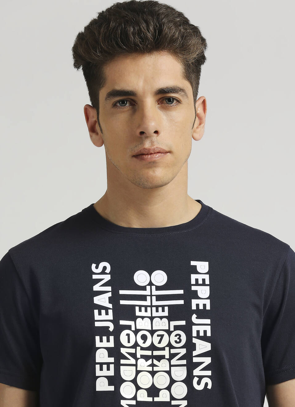 Navy Sheet Transfer Print Short Sleeve T-shirt, , large image number 4