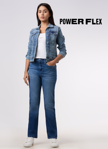 Women Blue High Rise Straight Stretchable Jeans 