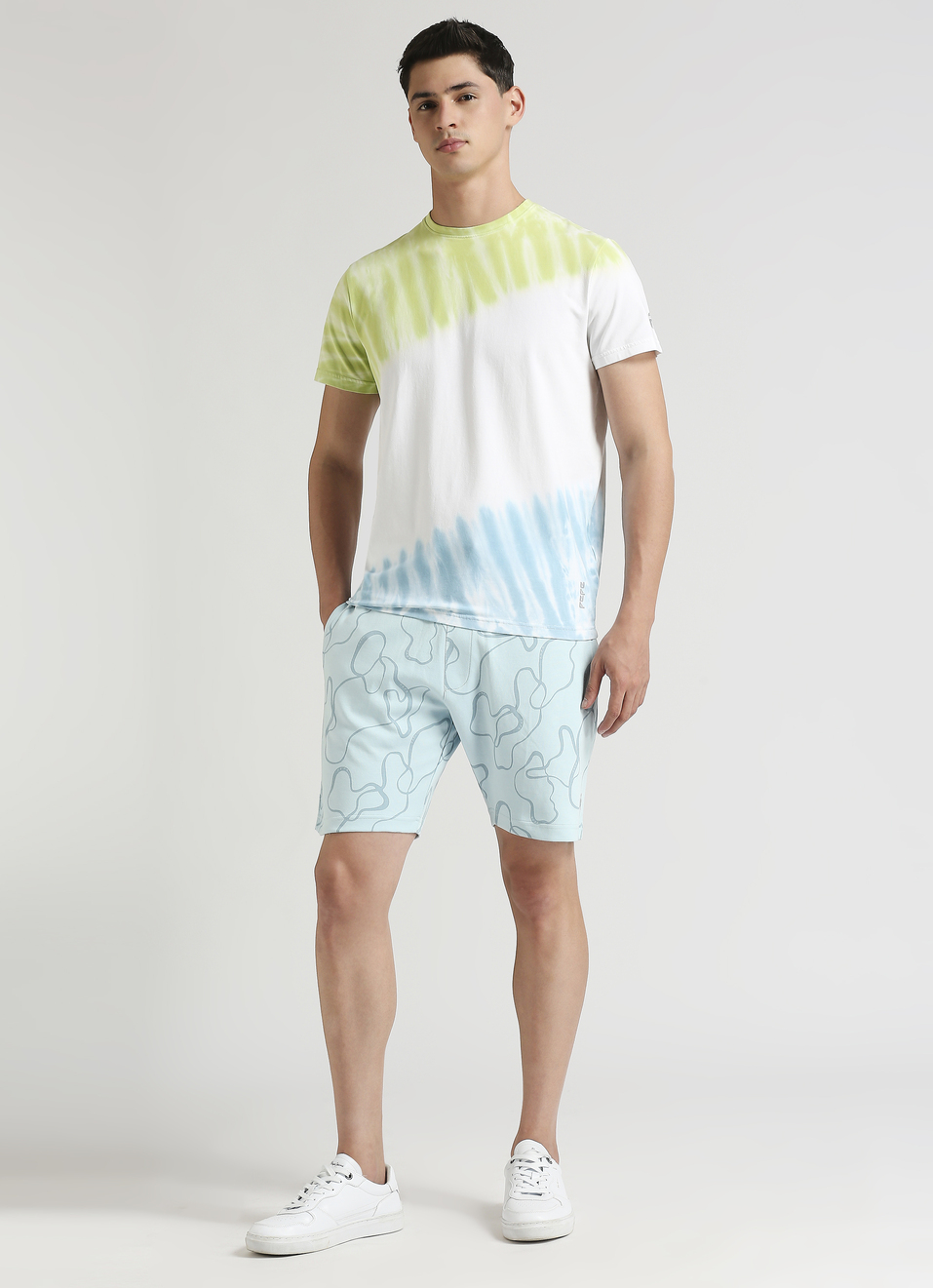White Tie And Dye Print Short Sleeve T-shirt, , large image number 5