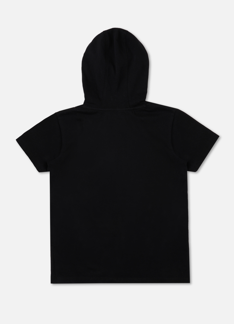 Boys Black Hoodie Short Sleeve T-shirt, , large image number 1