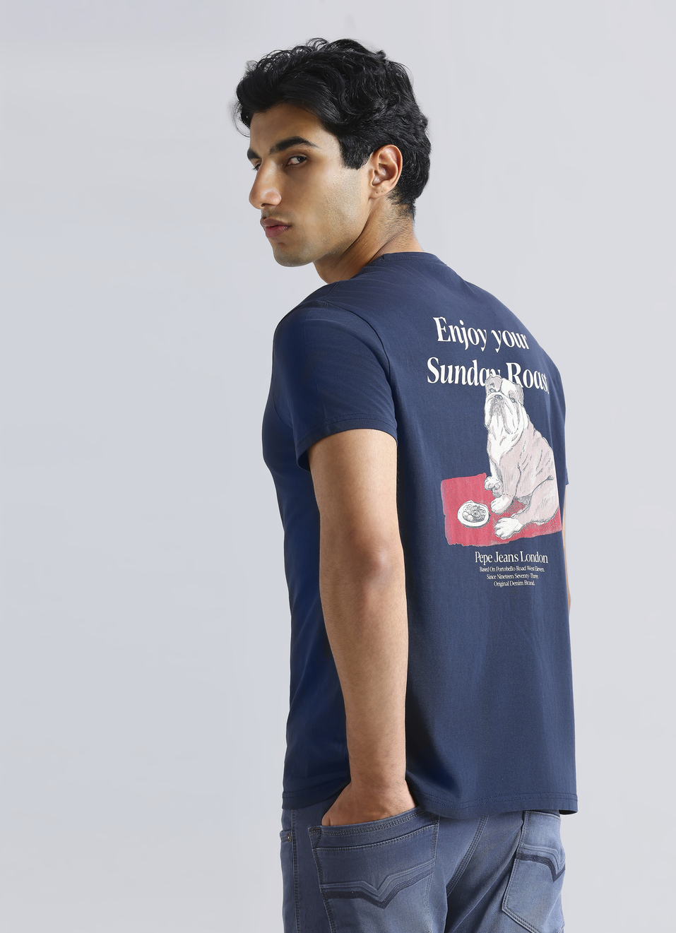 Blue  Graphic Print Short Sleeve T-shirt, , large image number 0